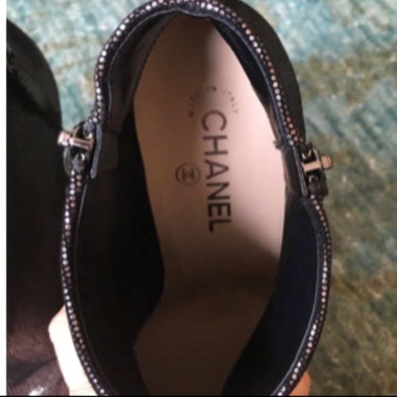 Chanel Metallic and Black Ankle Booties - Picture 4 of 6
